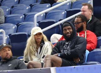 LeBron James shows up to watch son Bronny at NBA draft combine