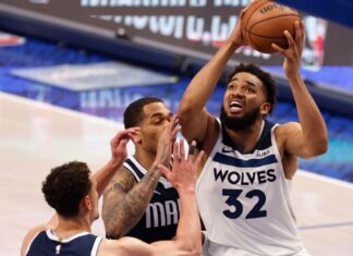 Karl-Anthony Towns’ shooting woes continue in Wolves’ loss