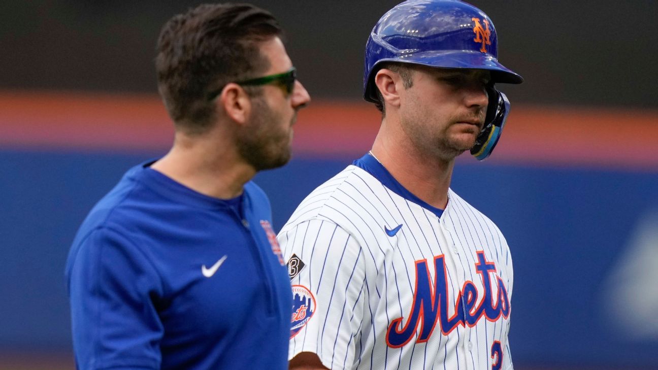 Mets’ Pete Alonso doubles as pitch hitter day after injury scare