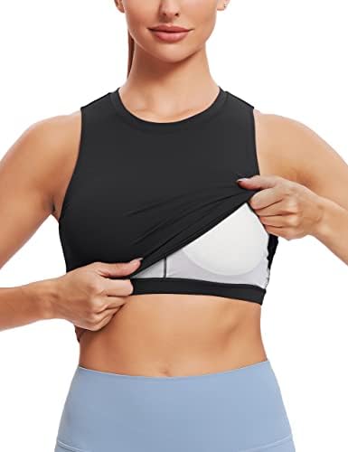 Natural Feelings Sports Bras for Women Removable Padded Yoga Tank Tops Sleeveless Fitness Workout Running Crop Tops - Image 4