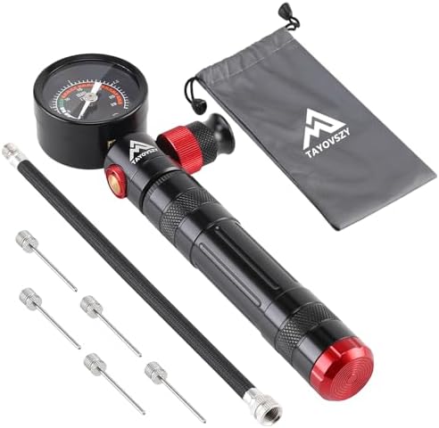 Ball Pump for Sports Balls with Pressure Gauge, Portable Air Pump for Balls with 5 Needles, Flexible Hose, Air Pressure Gauge & Carry Bag, Hand Air Pump Perfect for Basketballs, Soccer Balls and More - Image 2