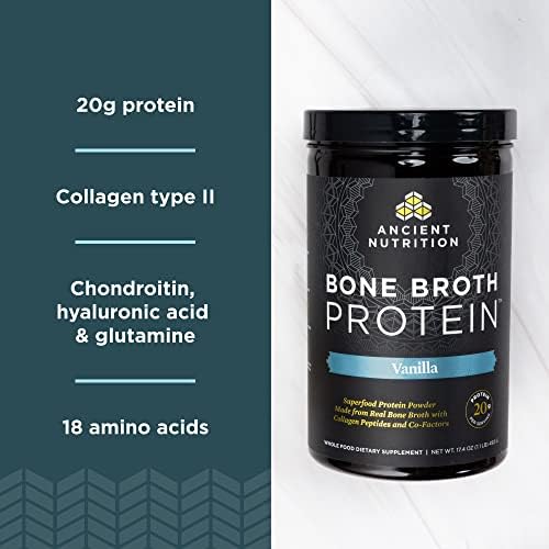 Ancient Nutrition Protein Powder Made from Real Bone Broth, Vanilla, 20g Protein Per Serving, 40 Serving Tub, Gluten Free Hydrolyzed Collagen Peptides Supplement, Great in Protein Shakes - Image 4