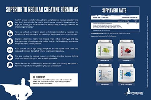 Metabolic Nutrition, CGP, Creatine Glycerol Phosphate, 100% Micronized Creatine Powder, Pre Intra Post Workout Supplement, Unflavored, 400 Grams - Image 5