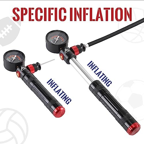 Ball Pump for Sports Balls with Pressure Gauge, Portable Air Pump for Balls with 5 Needles, Flexible Hose, Air Pressure Gauge & Carry Bag, Hand Air Pump Perfect for Basketballs, Soccer Balls and More - Image 5