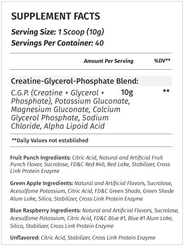 Metabolic Nutrition, CGP, Creatine Glycerol Phosphate, 100% Micronized Creatine Powder, Pre Intra Post Workout Supplement, Unflavored, 400 Grams - Image 3