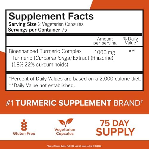 Qunol Turmeric Curcumin Supplement, Turmeric 1000mg with Ultra High Absorption, Joint Support Supplement, Extra Strength Turmeric Capsules, 150 Count (Pack of 1) - Image 5