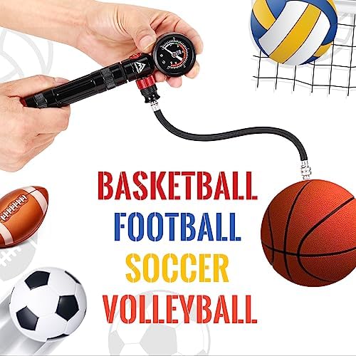 Ball Pump for Sports Balls with Pressure Gauge, Portable Air Pump for Balls with 5 Needles, Flexible Hose, Air Pressure Gauge & Carry Bag, Hand Air Pump Perfect for Basketballs, Soccer Balls and More - Image 6