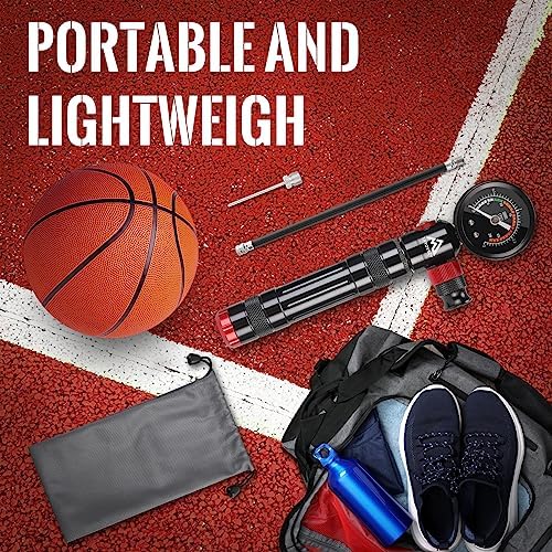 Ball Pump for Sports Balls with Pressure Gauge, Portable Air Pump for Balls with 5 Needles, Flexible Hose, Air Pressure Gauge & Carry Bag, Hand Air Pump Perfect for Basketballs, Soccer Balls and More - Image 7
