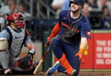 Astros’ Kyle Tucker exits game after fouling ball off shin