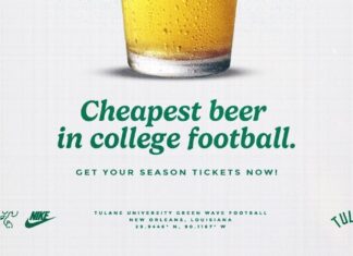 Tulane football’s ‘cheap beer’ ad is causing a stir on social media