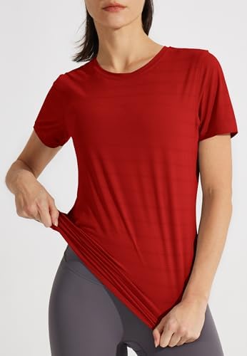 Libin Women's Workout T Shirts Short Sleeve Gym Running Athletic Tops Quick Dry Crewneck Yoga Cycling Shirts - Image 4