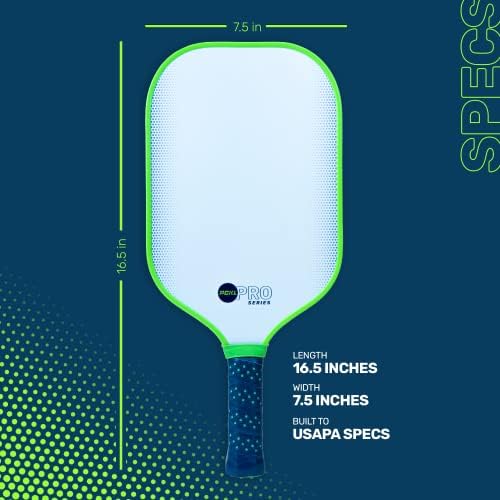 Pickleball Paddle Pro Series and Power Series | USA Pickleball Approved | Graphite Carbon Face | Edgeless Design | Choose Blue or White Pickleball Paddle - Image 4