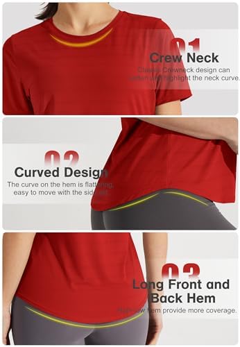 Libin Women's Workout T Shirts Short Sleeve Gym Running Athletic Tops Quick Dry Crewneck Yoga Cycling Shirts - Image 6