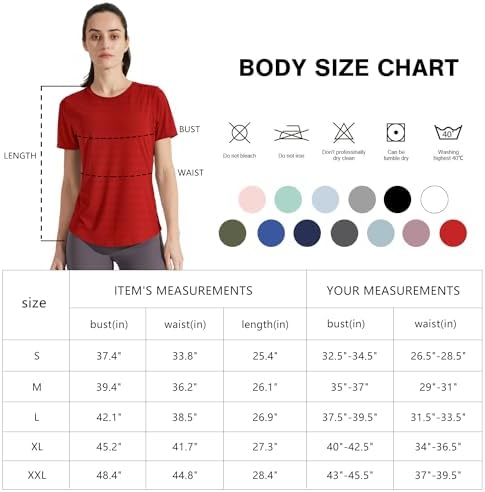 Libin Women's Workout T Shirts Short Sleeve Gym Running Athletic Tops Quick Dry Crewneck Yoga Cycling Shirts - Image 8