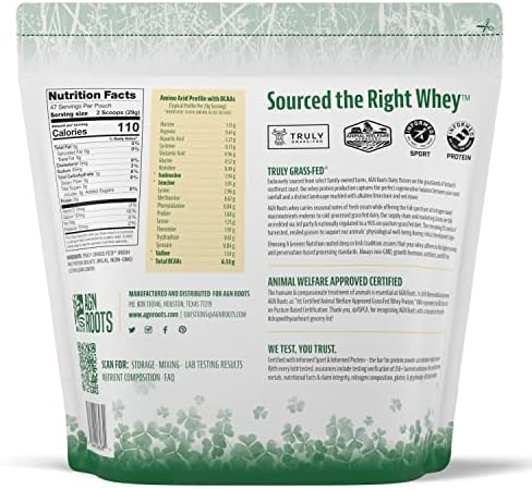 Grass Fed Whey Protein Powder Isolate - Unflavored - Unsweetened - Certified Entire Life On Pasture - A Greener World - ASPCA Registered Brand List - Informed-Sport - 3lbs - Image 3