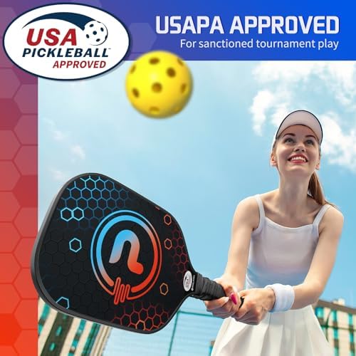 PELARD Pickleball Paddles Set of 2 and 4, USAPA Approved Carbon Fiber Surface Pickleball Set with Pickleball Rackets, Cooling Towels, Portable Carry Bag & Pickleball Balls for Men Women - Image 3