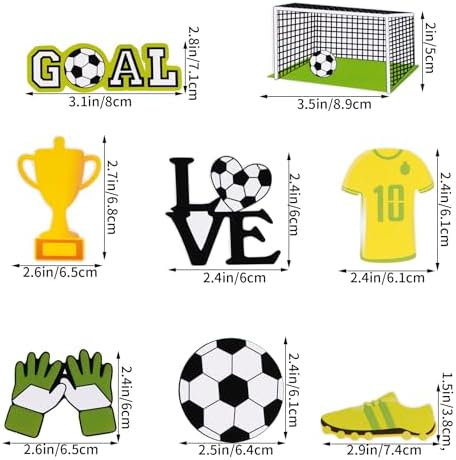 24 Pcs Soccer Cupcake Toppers Decorations Soccer Ball Cupcake Toppe Sports Theme Cupcake Picks for Soccer Party Decoration Football Theme Party Supplies for Men Boy - Image 3