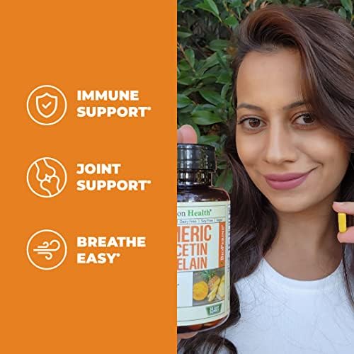 Quercetin with Bromelain & Turmeric Curcumin - Bromelain Supplement with Black Pepper. Immune & Joint Support Supplement - BioPerine & 700mg Organic Tumeric for Inflammation Balance & Allergy Support - Image 3