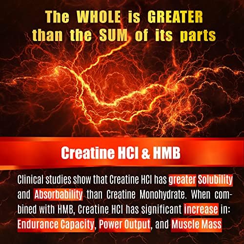 Creatine HCL Capsules with HMB - Workout Supplement for Men & Women, Muscle Builder, Endurance, Strength, Superior to Monohydrate: Instantized for Max Absorption, No Load, No Bloat, 180 Vegan Capsules - Image 5