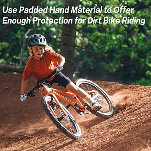 FIGNER Ten Kids Junior Cycling Gloves Outdoor Sport Road Mountain Bike, Fit Boy Girl Youth Age 2-11, Gel Padding Bicycle Half Finger Pair - Image 5