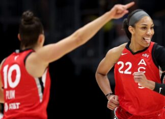 A’ja Wilson has 28 points, 17 rebounds as Aces beat Mystics