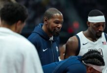 Kevin Durant practices with Team USA, questionable for South Sudan