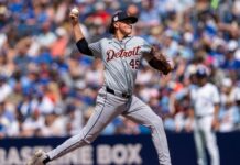 Tigers RHP Reese Olson exits start due to sore shoulder