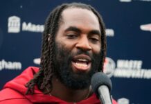 Matthew Judon has animated talks with Patriots coach Mayo, brass