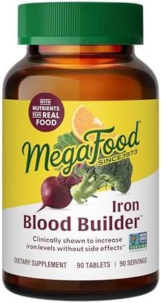 MegaFood Blood Builder - Iron Supplement Clinically Shown to Increase Iron Levels without Side Effects - Iron Supplement for Women with Vitamin C, Vitamin B12 and Folic Acid - Vegan - 90 Tabs - Image 2