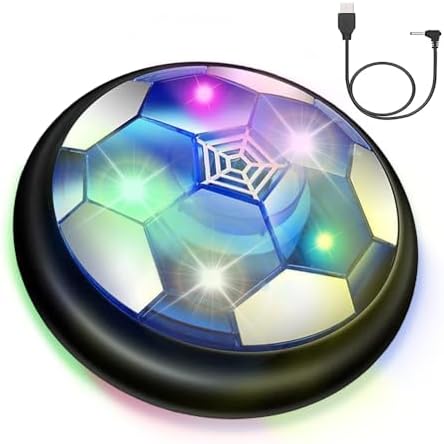 VNVDFLM Hover Soccer Ball Toys for Boys Girls,Rechargeable Floating Soccer Ball with Led Lights and Foam Cushion,Indoor Air Football Game Perfect Birthday for Kids age 3-9(black) - Image 2