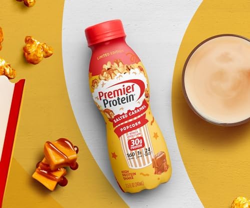 Premier Protein Shake Limited Edition Salted Caramel Popcorn, 30g 1g Sugar 24 Vitamins Minerals Nutrients to Support Immune Health 11.5 fl oz, 12 Pack - Image 3