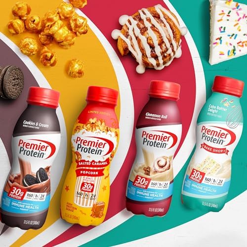 Premier Protein Shake Limited Edition Salted Caramel Popcorn, 30g 1g Sugar 24 Vitamins Minerals Nutrients to Support Immune Health 11.5 fl oz, 12 Pack - Image 7