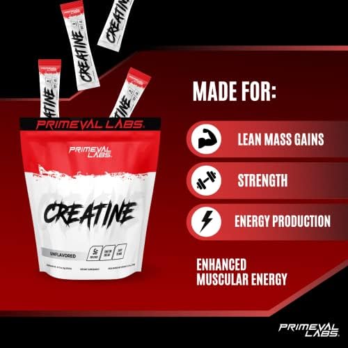 Primeval Labs Creatine Monohydrate Powder | On The Go Stick Packs | Micronized Creatine | Instantized Creatine | Creatine for Men & Women | 5g Creatine per Serving | 30 Servings, (Unflavored) - Image 6