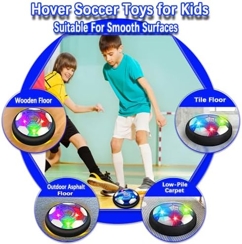 VNVDFLM Hover Soccer Ball Toys for Boys Girls,Rechargeable Floating Soccer Ball with Led Lights and Foam Cushion,Indoor Air Football Game Perfect Birthday for Kids age 3-9(black) - Image 3