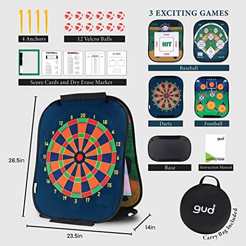 GUD Football, Baseball & Darts Sports Games Toy, Yard Lawn Outdoor & Indoor Birthday Gifts Target Football Toy, Kids Set, Toss Toys, Boys Gifts Year Old Ages - Image 3