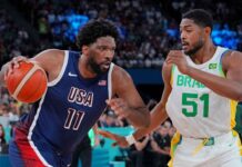 Joel Embiid laughs off jeers, leads U.S. rout into Olympic semis