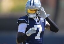 Cowboys’ Trevon Diggs has first full practice since ACL tear