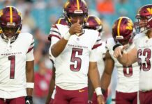 Commanders coach Dan Quinn lauds Jayden Daniels’ performance