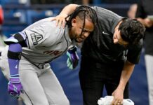 Diamondbacks star Ketel Marte aggravates sprained left ankle in loss