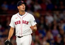 Rich Hill pitches for Red Sox in 20th major league season