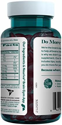NEURIVA Plus Brain Supplement for Memory,Focus & Concentration+Cognitive Function with Vitamins B6 & B12 and Clinically Tested Nootropics Phosphatidylserine and Neurofactor,50ct Strawberry Gummies - Image 18