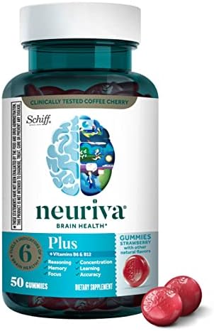 NEURIVA Plus Brain Supplement for Memory,Focus & Concentration+Cognitive Function with Vitamins B6 & B12 and Clinically Tested Nootropics Phosphatidylserine and Neurofactor,50ct Strawberry Gummies - Image 2