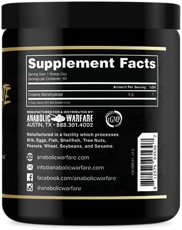 Anabolic Warfare Creatine Monohydrate, Post Workout Recovery, Increase Performance, Sustain Loading, Premium Creatine* (60 servings) - Image 4
