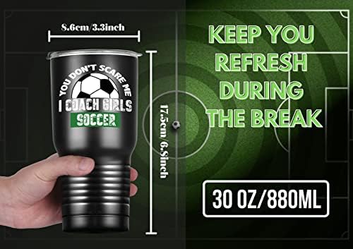 Onebttl Soccer Coach Gifts, Funny Gift Idea for Appreciation, Christmas, Birthday, 30oz Stainless Steel Insulated Travel Mug - I Coach Girls Soccer - Image 5