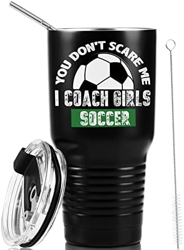 Onebttl Soccer Coach Gifts, Funny Gift Idea for Appreciation, Christmas, Birthday, 30oz Stainless Steel Insulated Travel Mug - I Coach Girls Soccer - Image 2