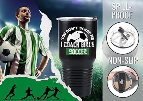 Onebttl Soccer Coach Gifts, Funny Gift Idea for Appreciation, Christmas, Birthday, 30oz Stainless Steel Insulated Travel Mug - I Coach Girls Soccer - Image 6