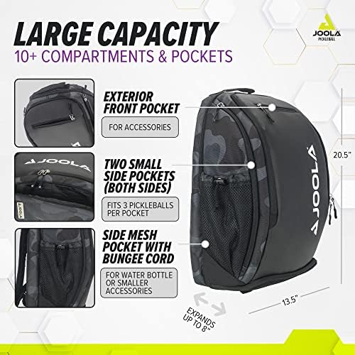 JOOLA Pickleball Bag - Vision II Deluxe Pickleball Backpack - Large Paddle Bag fits 4 Pickleball Paddles & Gear - Fence Hook, Extra Pockets, Ventilated Shoe Storage - Image 4