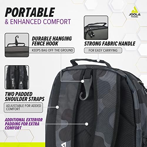 JOOLA Pickleball Bag - Vision II Deluxe Pickleball Backpack - Large Paddle Bag fits 4 Pickleball Paddles & Gear - Fence Hook, Extra Pockets, Ventilated Shoe Storage - Image 6