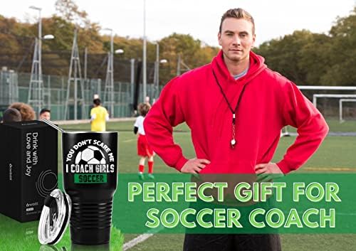 Onebttl Soccer Coach Gifts, Funny Gift Idea for Appreciation, Christmas, Birthday, 30oz Stainless Steel Insulated Travel Mug - I Coach Girls Soccer - Image 3