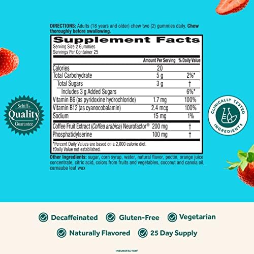 NEURIVA Plus Brain Supplement for Memory,Focus & Concentration+Cognitive Function with Vitamins B6 & B12 and Clinically Tested Nootropics Phosphatidylserine and Neurofactor,50ct Strawberry Gummies - Image 4